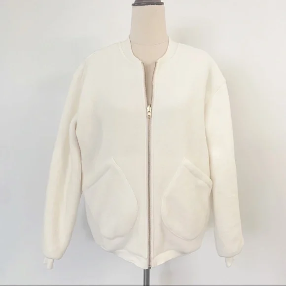 Gymshark x Whitney Simmons Reversible Oversized Jacket Coat White Sherpa Size XS - Picture 6 of 9